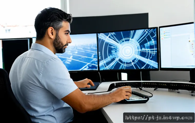 Home 17 소셜 엔지니어링 방어를 위한 인프라 응급 조치 - Photorealistic cybersecurity emergency response scene in a modern Portuguese office, IT administrato...