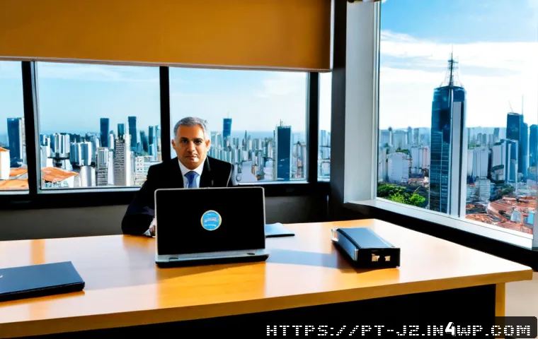 Home 17 소셜 엔지니어링 공격 방지를 위한 법적 조치 - Photorealistic legal consultation in a modern Brazilian law office, a middle-aged Portuguese-speakin...